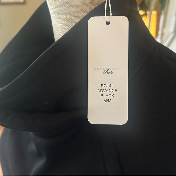 NWT Advance by Verve Black Sweatshirt Funnel Neck M Sporty Activewear Ribbed - Picture 10 of 15